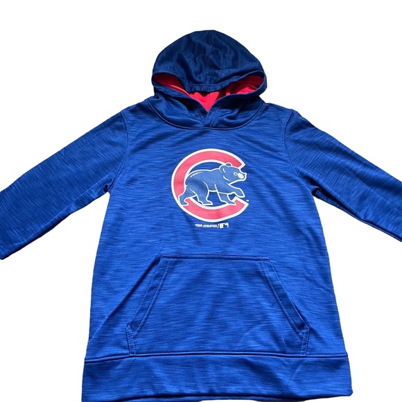 MLB Other - Youth MLB Chicago Cubs Logo Blue Hooded Sweatshirt Size Large